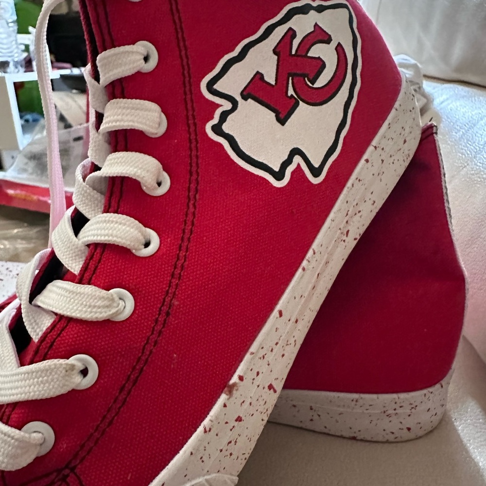 Red High-Top Kansas City Chiefs Sneakers